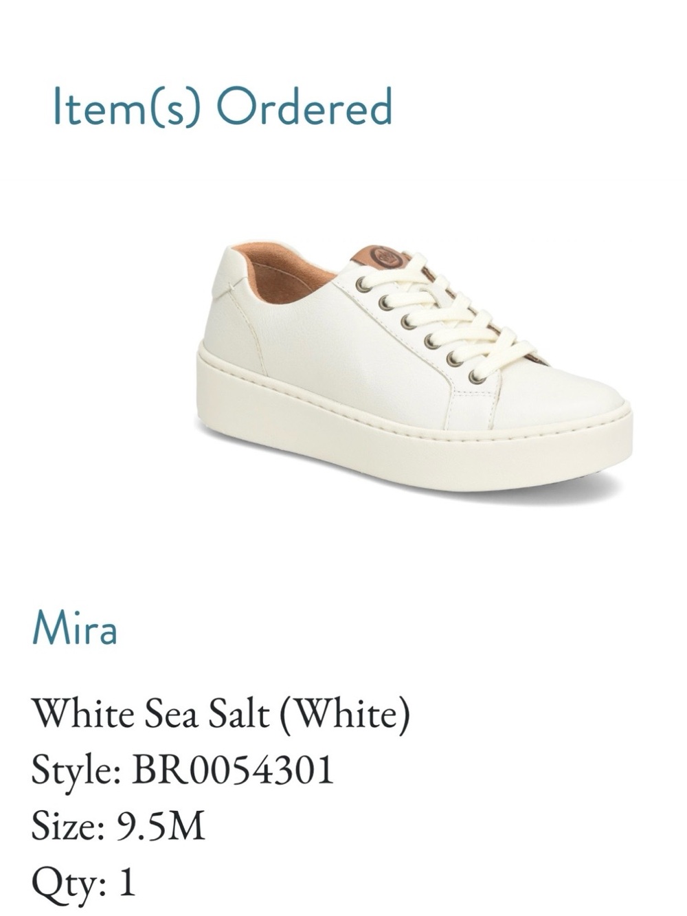 Born Mira Platform Sneaker in White with Tan Trim

missed the return window NEW